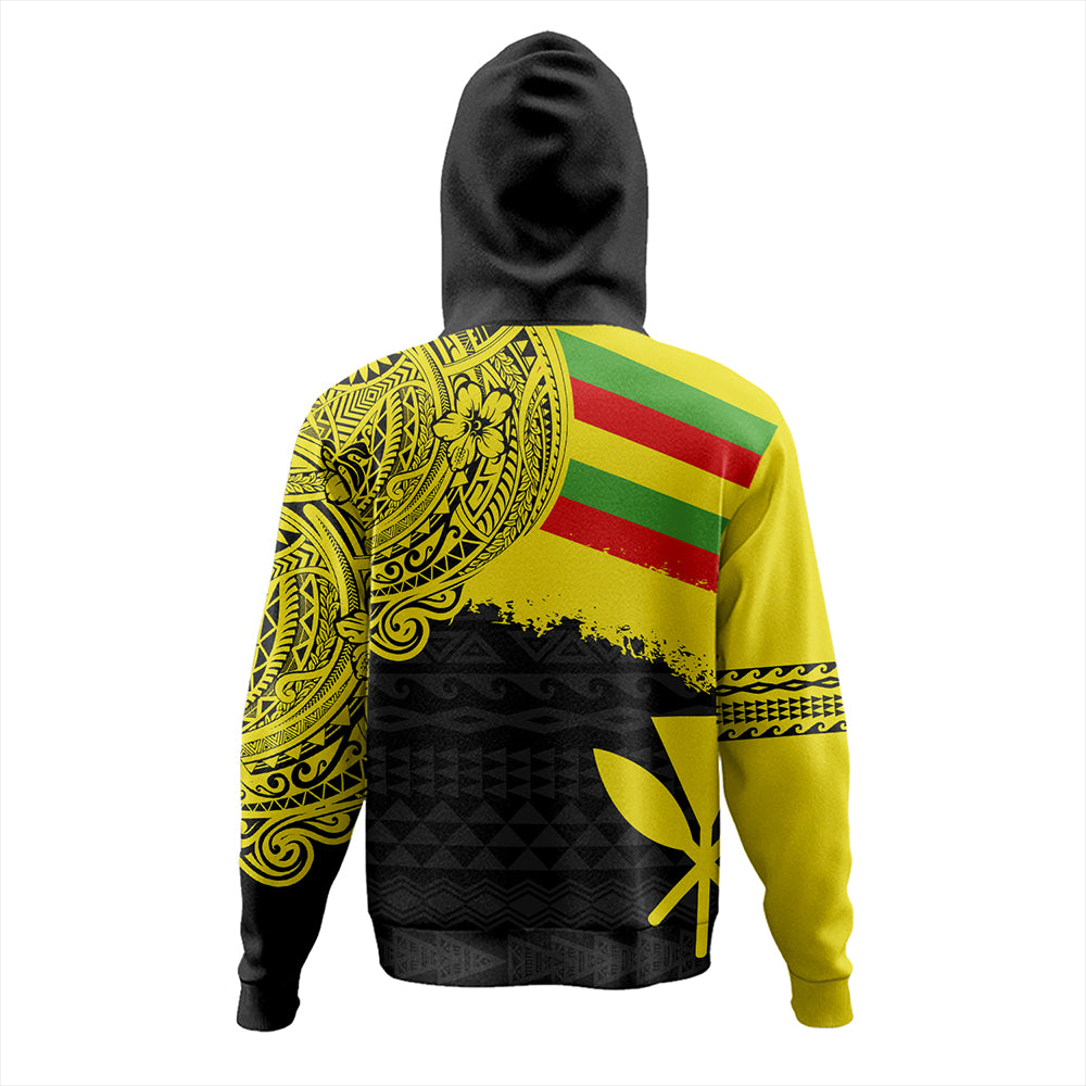 Kanaka Maoli Hoodie Polynesian Flag With Coat Of Arms