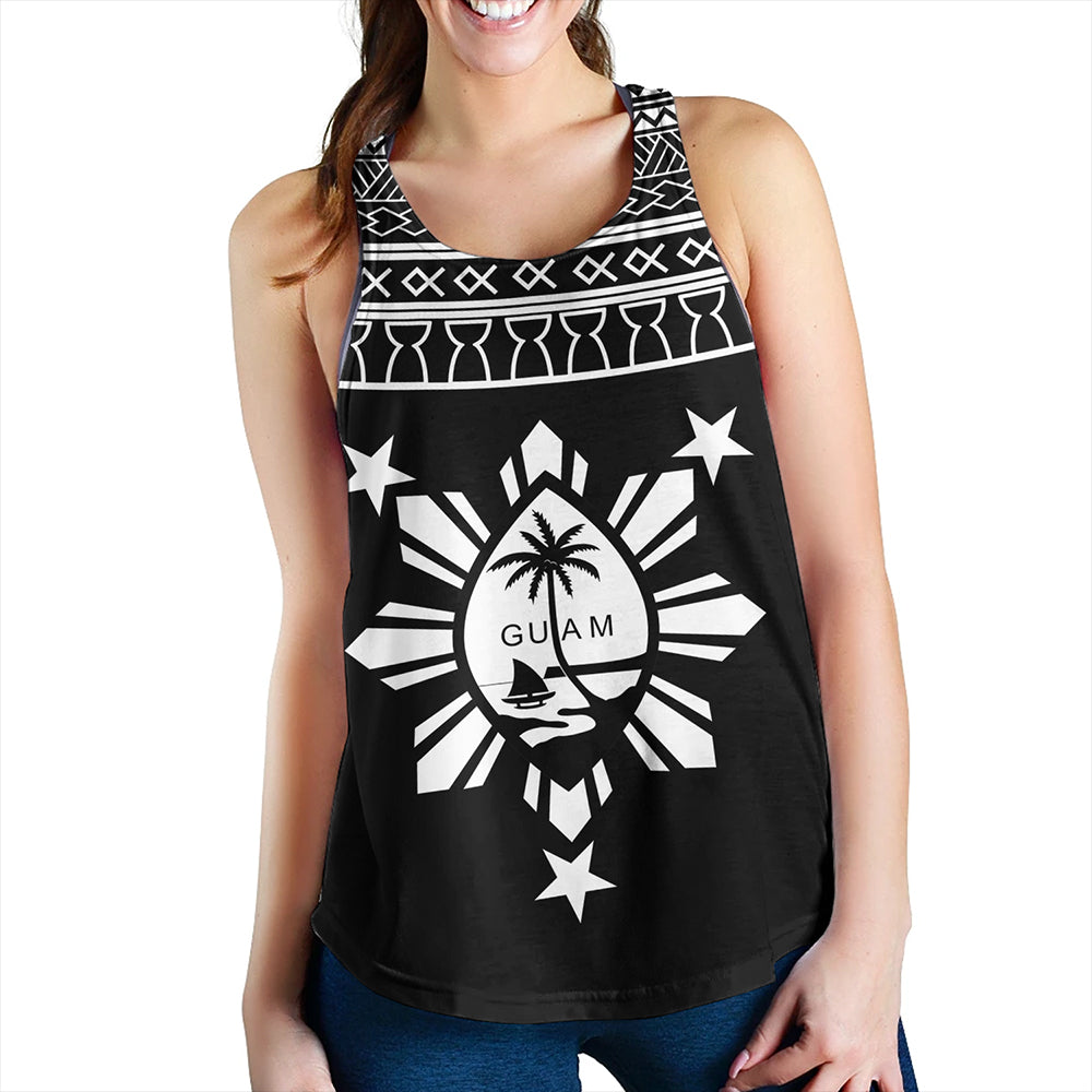 Guam Seal With Philippines Sun Women Tank Tribal Island