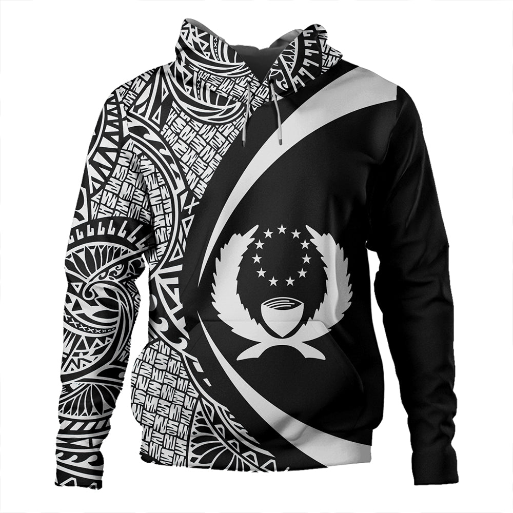 Pohnpei Hoodie Coat Of Arm Lauhala White Circle