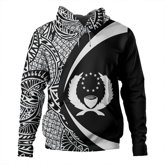 Pohnpei Hoodie Coat Of Arm Lauhala White Circle
