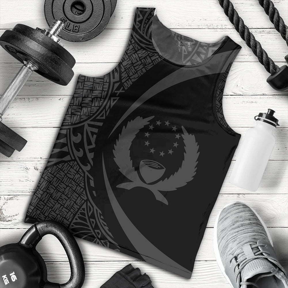 Pohnpei Tank Top Coat Of Arm Lauhala Gray Circle