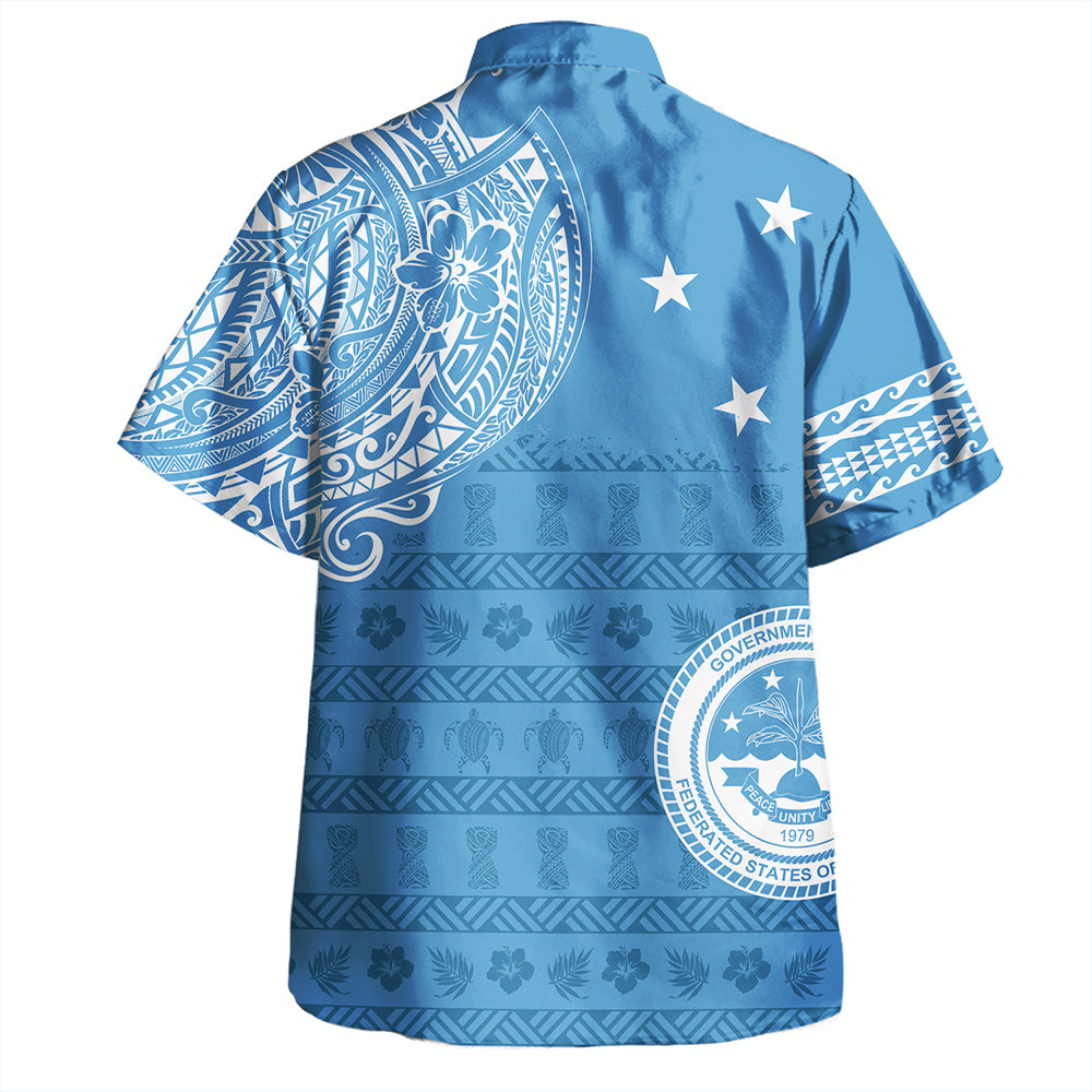 Micronesian Hawaiian Shirt Federated States Of Micronesia Flag With Coat Of Arms