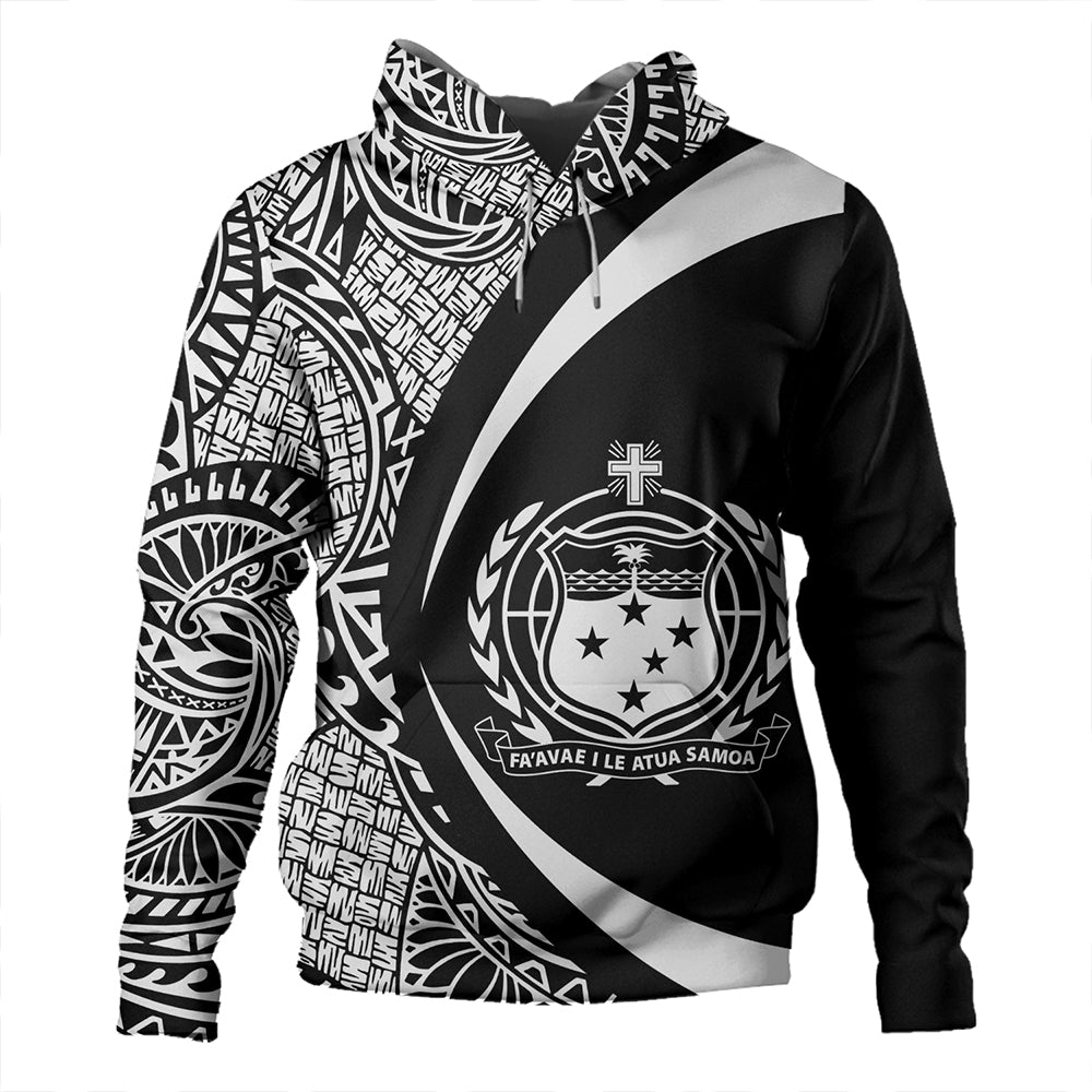 Samoa Hoodie Coat Of Arm Lauhala White Circle