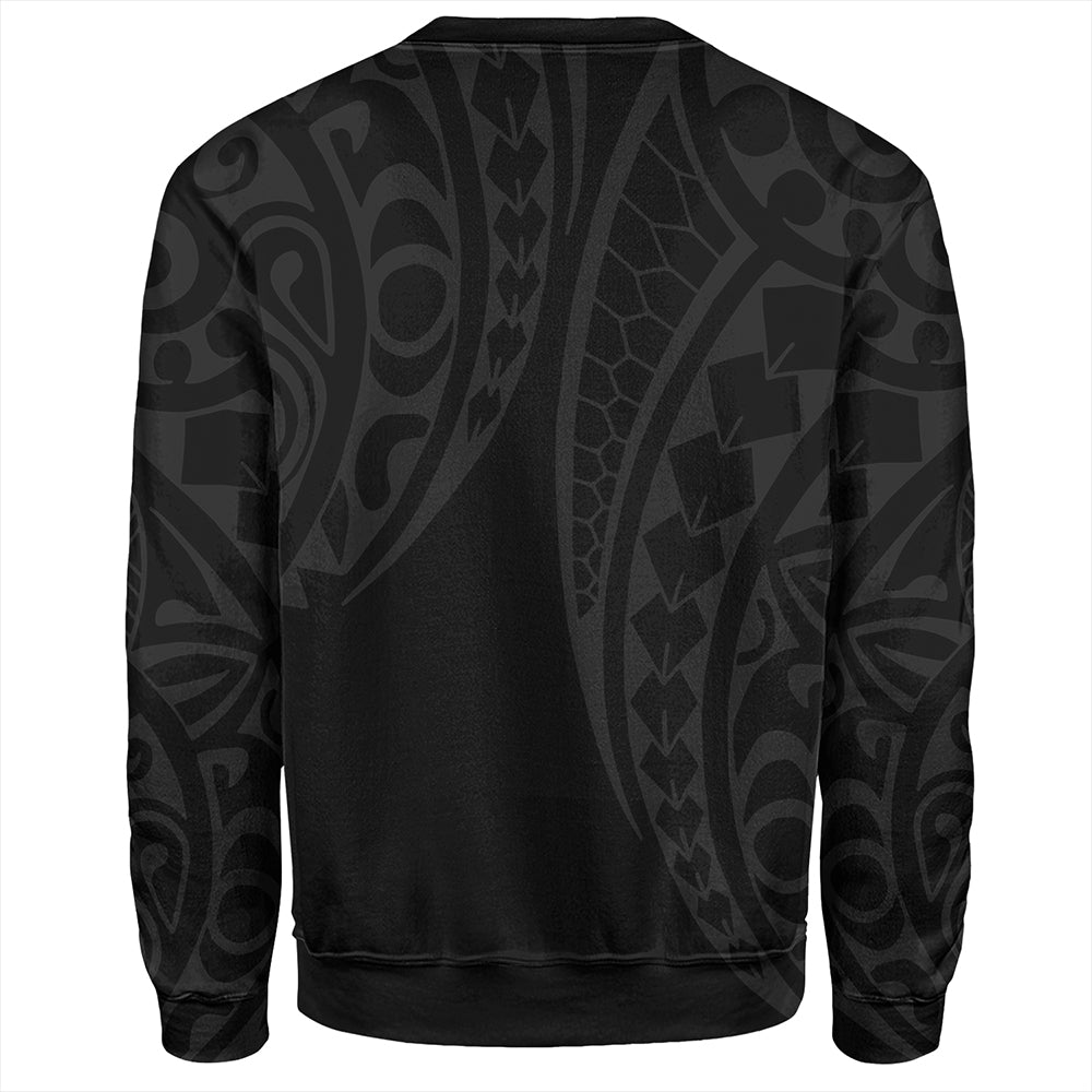 Hawaii Sweatshirt Hawaiian Map Kakau Style Gray