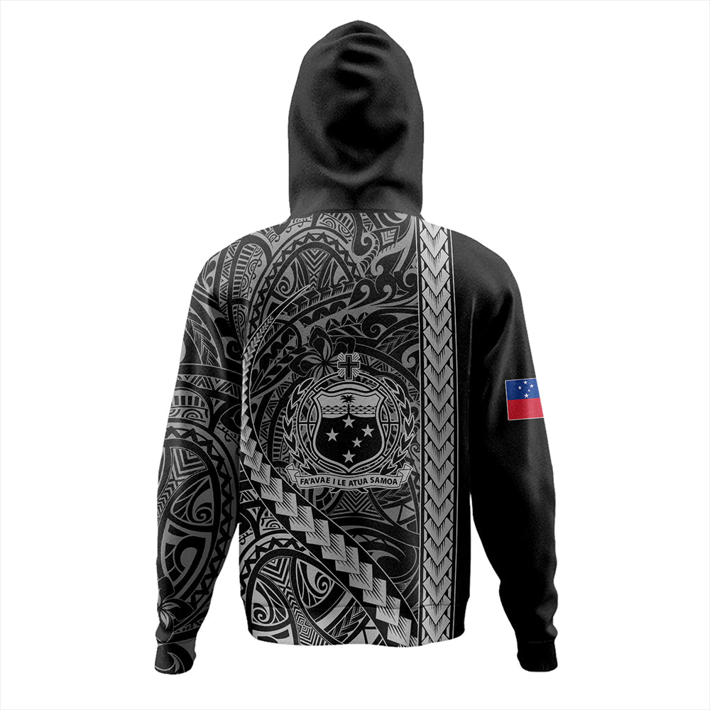 Samoa Hoodie Tribal Polynesian Coat Of Arms White