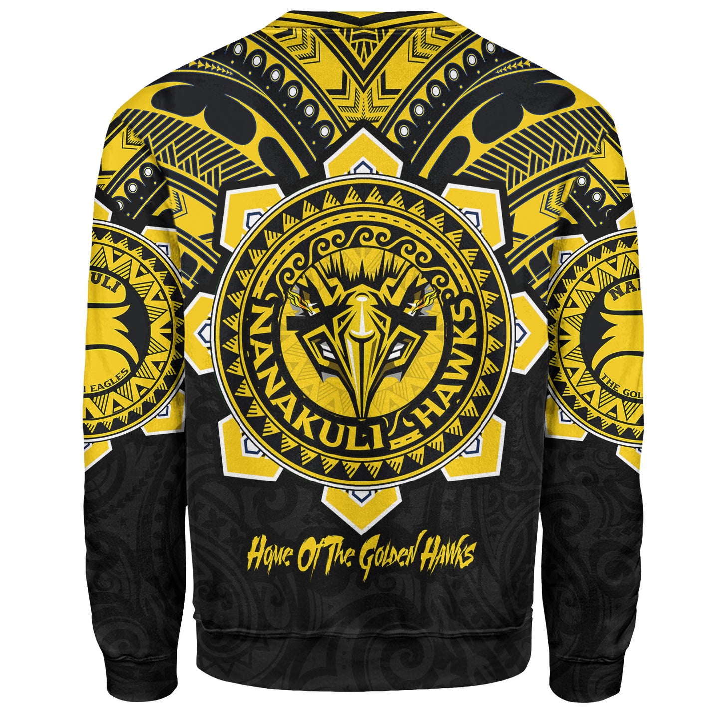 Hawaii Sweatshirt Custom Nanakuli High & Intermediate School Home Of Golden Hawks Tribal Style