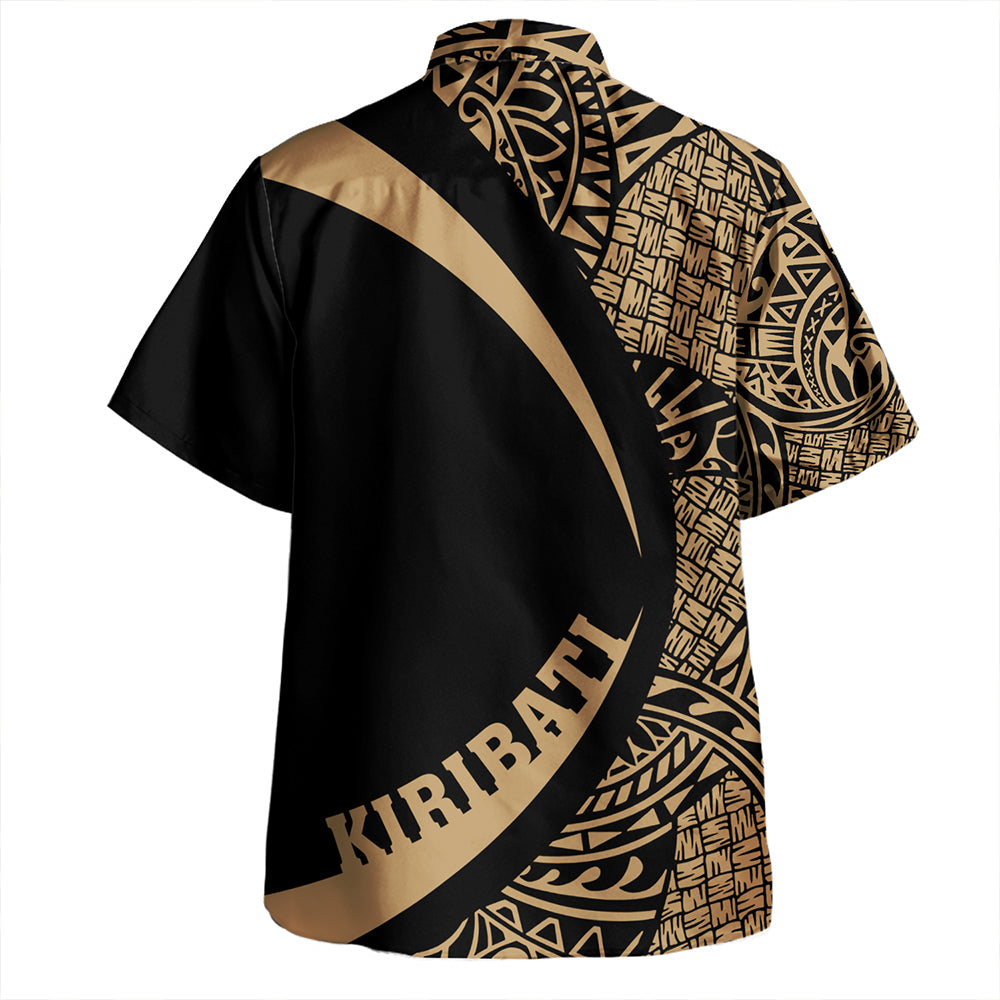 Kiribati Hawaiian Shirt Coat Of Arm Lauhala Gold Circle