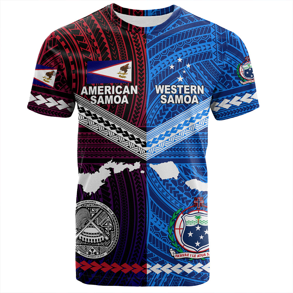 American Samoa And Western Samoa Polynesian Tattoo Together T-Shirt