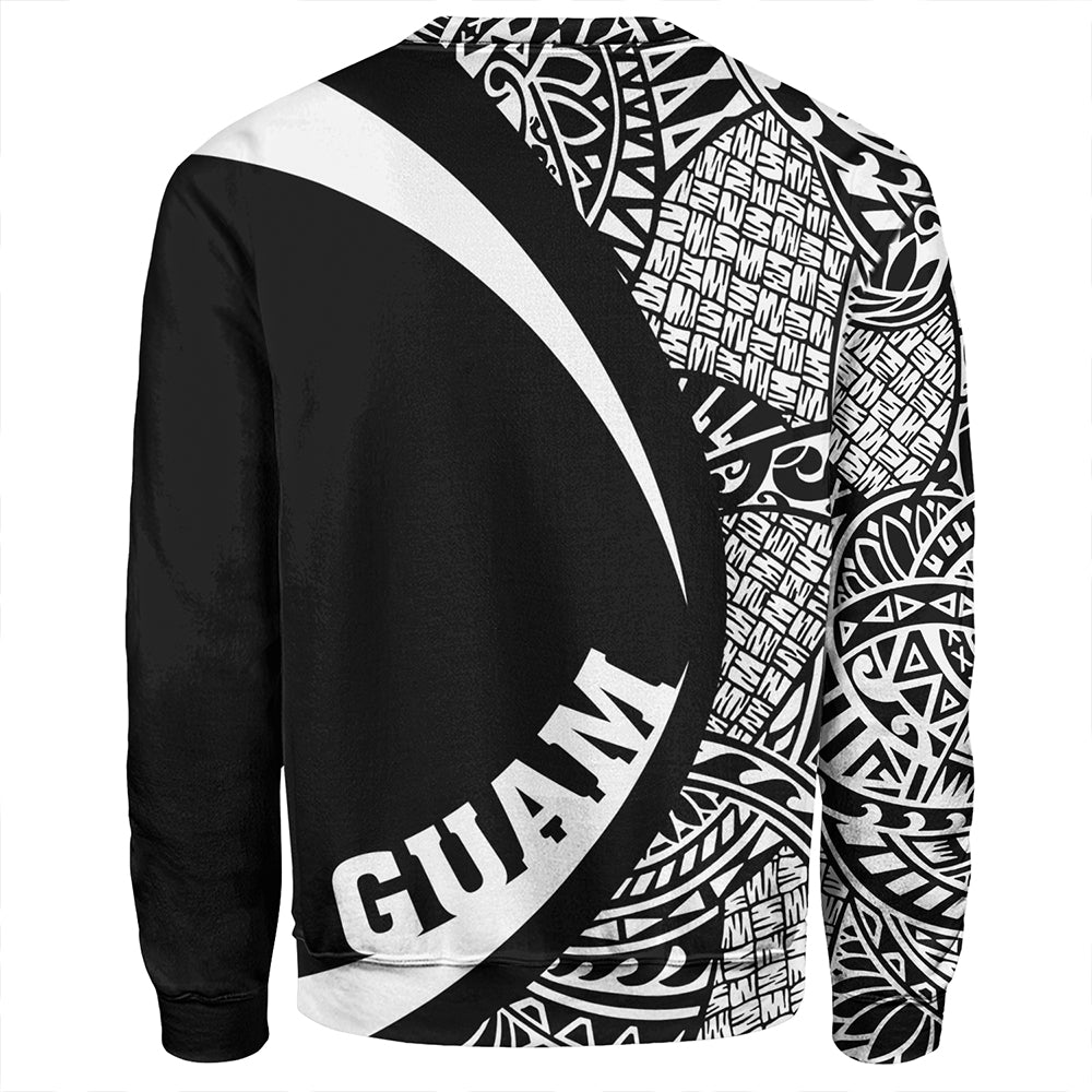 Guam Sweatshirt Coat Of Arm Lauhala White Circle