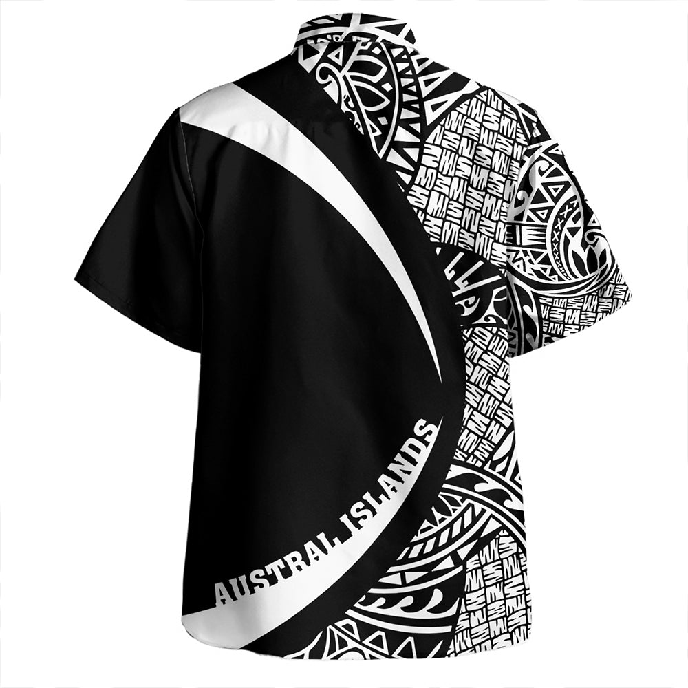 Austral Islands Hawaiian Shirt Coat Of Arm Lauhala White Circle
