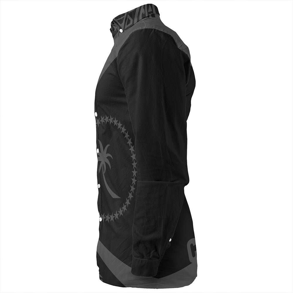 Chuuk Long Sleeve Shirt Coat Of Arm Lauhala Gray Circle
