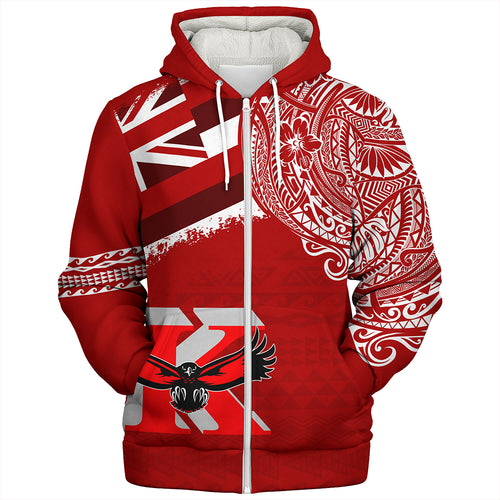 Hawaii Sherpa Hoodie Kauai High School With Crest Style