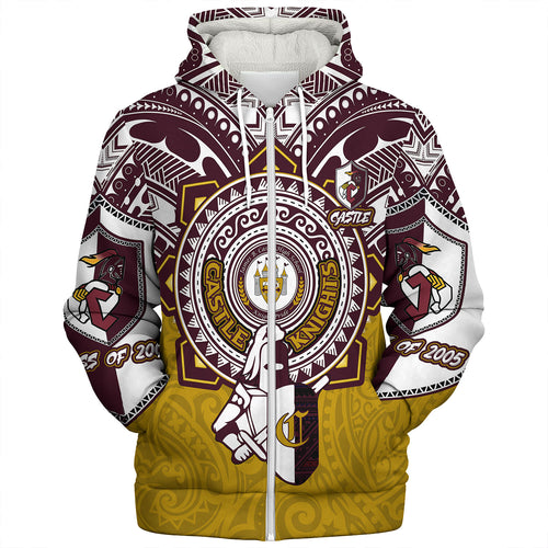 Hawaii Sherpa Hoodie Custom James B. Castle High School Super Castle Knights Tribal Style