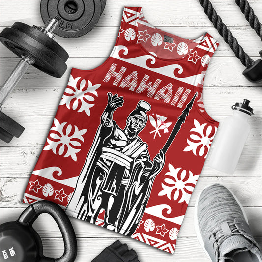 Hawaii Tank Top King Native Hawaiian Kakau Pattern Christmas