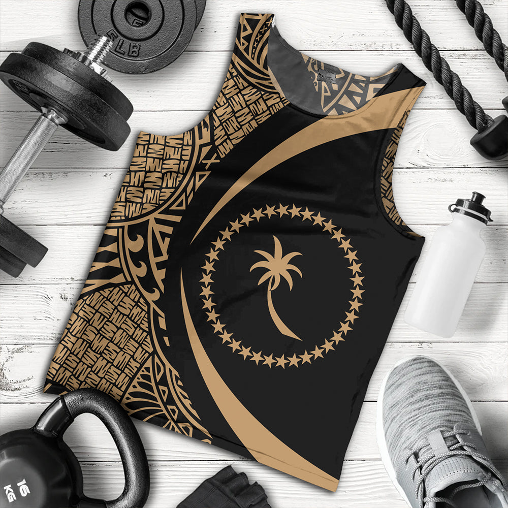 Chuuk Tank Top Coat Of Arm Lauhala Gold Circle
