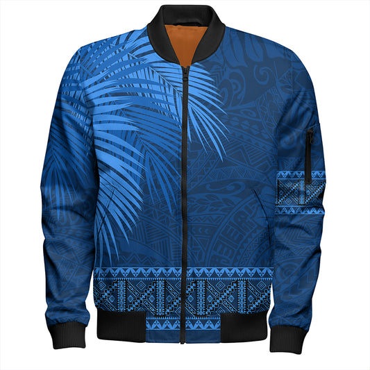 Samoa Bomber Jacket Masi Dobby Fabric Leaves