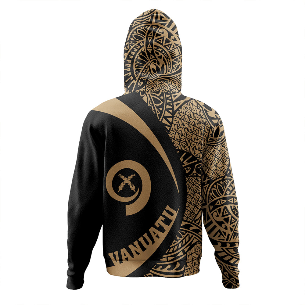 Vanuatu Hoodie Coat Of Arm Lauhala Gold Circle