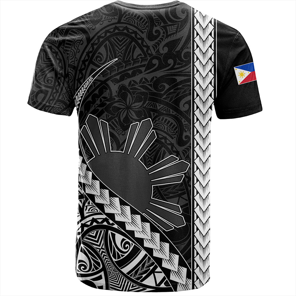 Philippines T-Shirt Tribal Polynesian Sun Gray