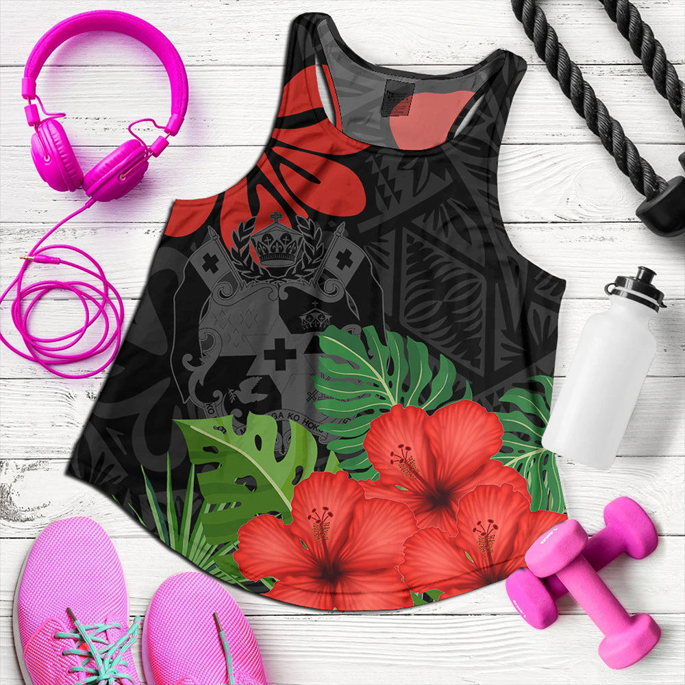 Tonga Women Tank Tonga Coat Of Arms Polynesian Hibiscus