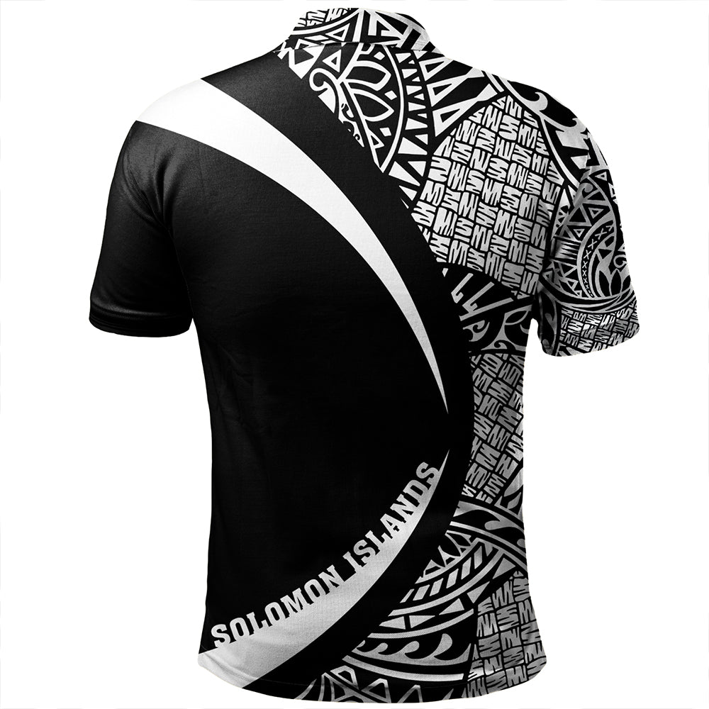 Solomon Islands Polo Shirt Coat Of Arm Lauhala White Circle