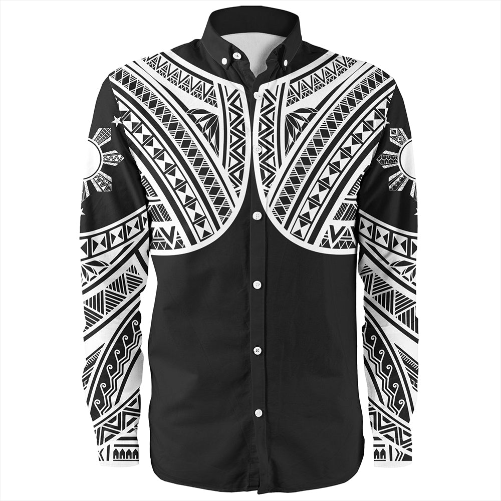 Philippines Long Sleeve Shirt Sun Star Warrior Style White