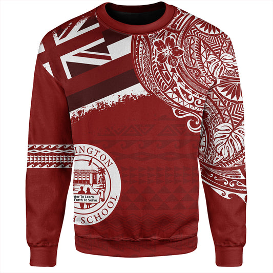 Hawaii Sweatshirt Farrington High School Flag With Crest Style