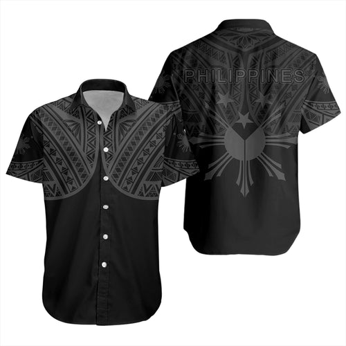 Philippines Short Sleeve Shirt Sun Star Warrior Style Gray