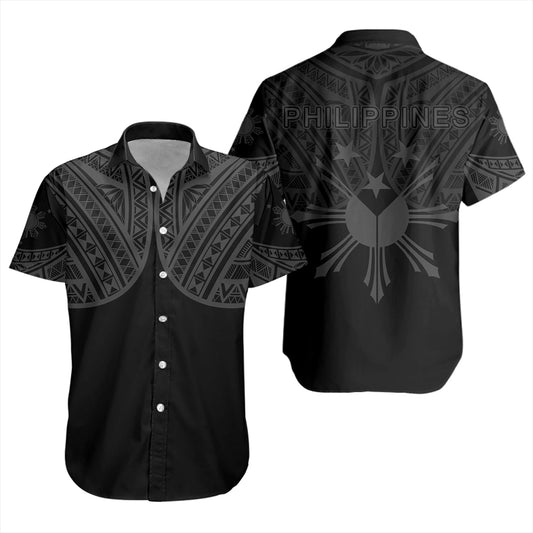 Philippines Short Sleeve Shirt Sun Star Warrior Style Gray