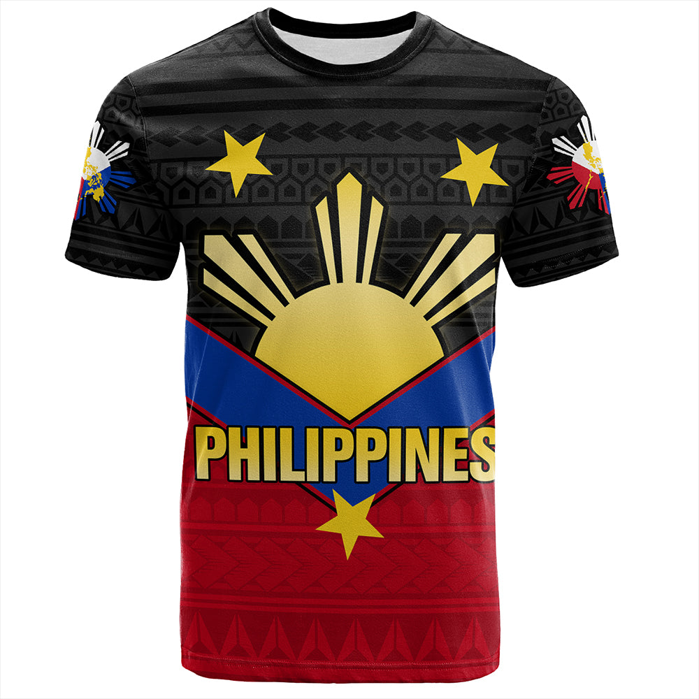 Philippines T-Shirt Custom - Philippines Sun Star Sport Style Polynesian