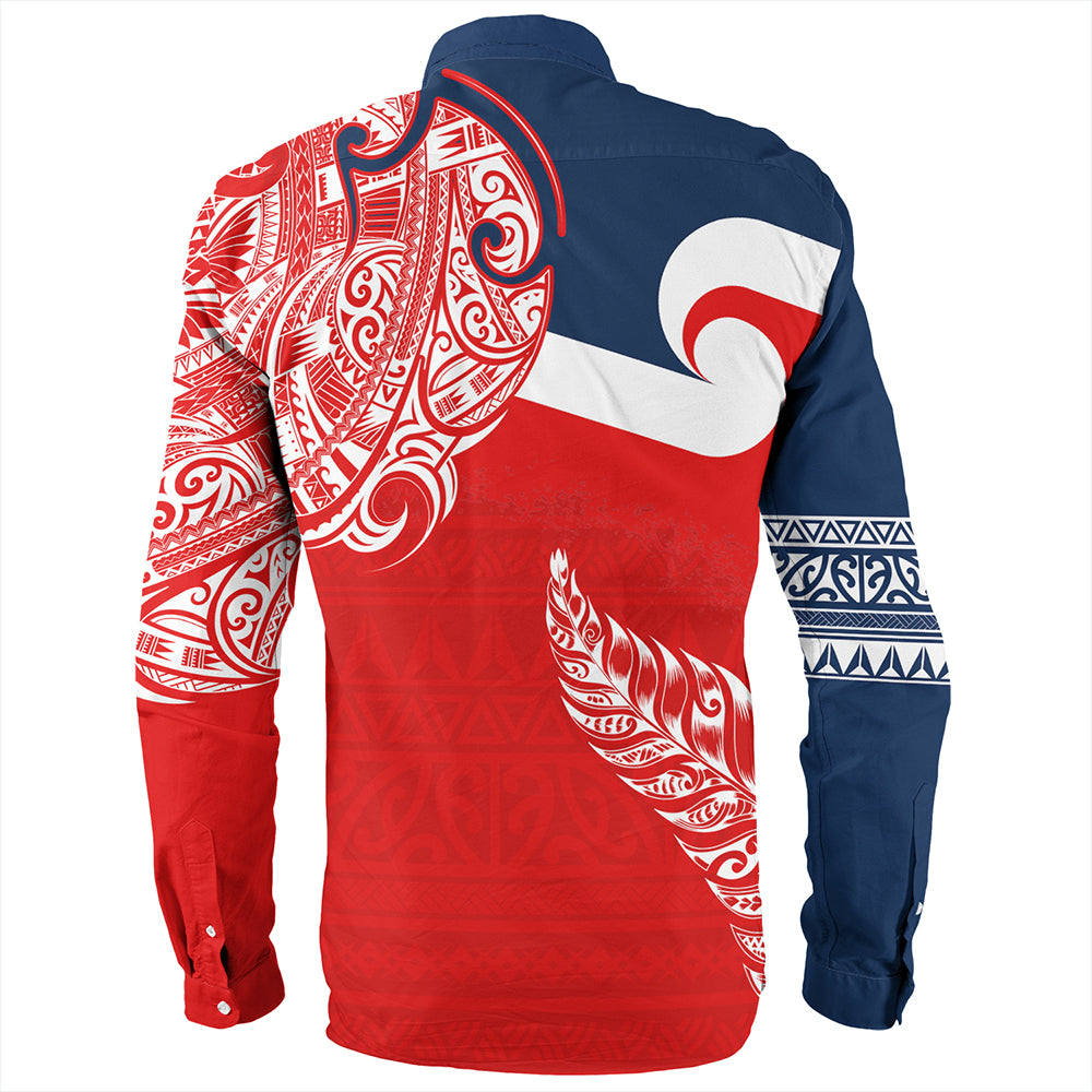 New Zealand Long Sleeve Shirt Tino Rangatiratanga Maori With Silver Fern Version.2