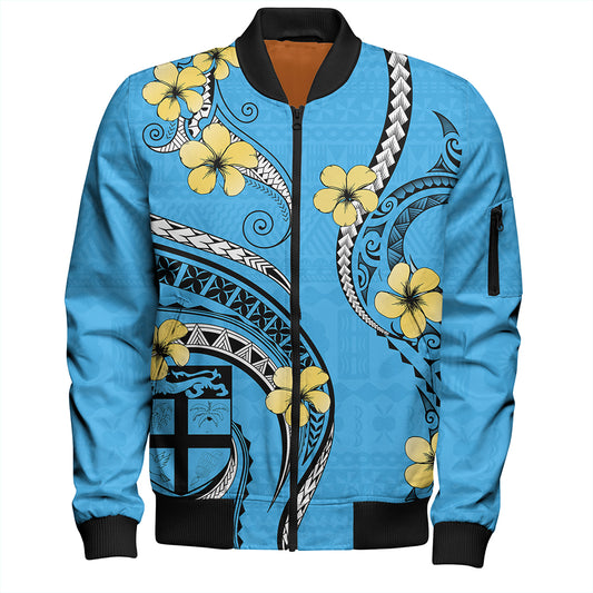 Fiji Bomber Jacket Fiji Bula Style Plumeia Flower