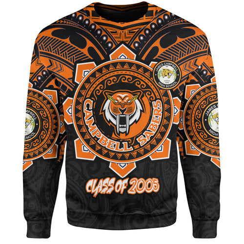 Hawaii Sweatshirt Custom James Campbell High School SaberNation Super Sabers Tribal Style