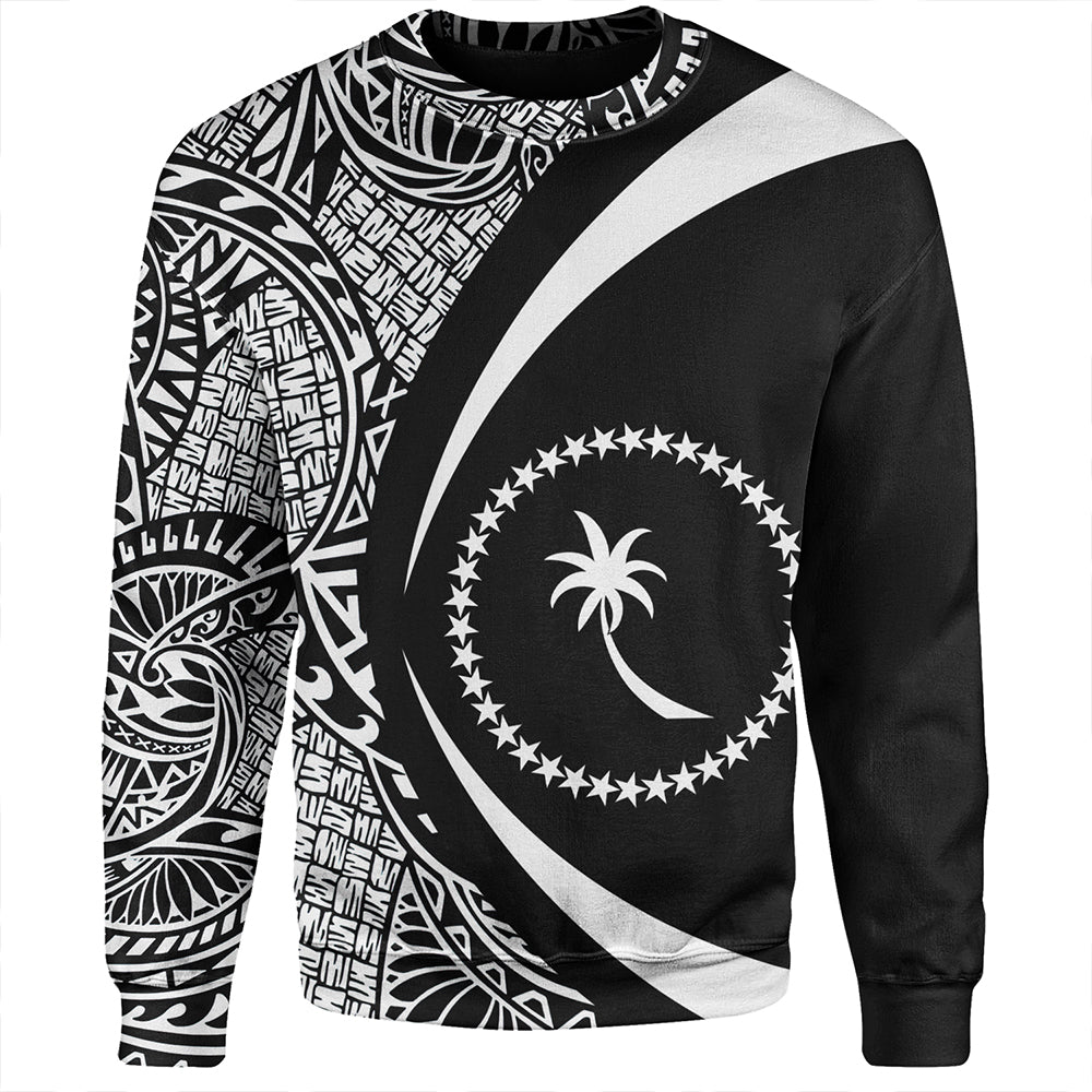 Chuuk Sweatshirt Coat Of Arm Lauhala White Circle