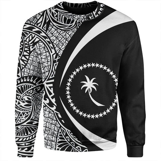 Chuuk Sweatshirt Coat Of Arm Lauhala White Circle