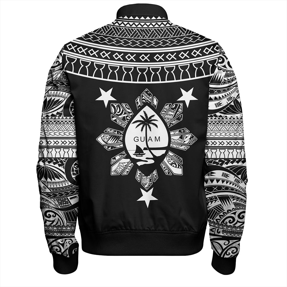 Guam Seal With Philippines Filipinos Sun Bomber Jacket Tribal Island