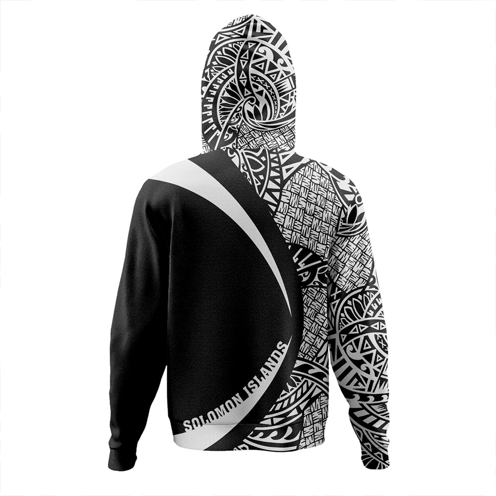 Solomon Islands Hoodie Coat Of Arm Lauhala White Circle