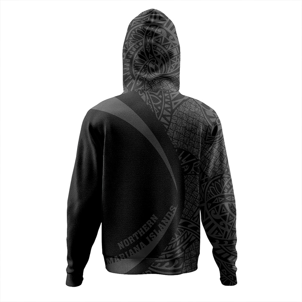 Northern Mariana Islands Hoodie Coat Of Arm Lauhala Gray Circle