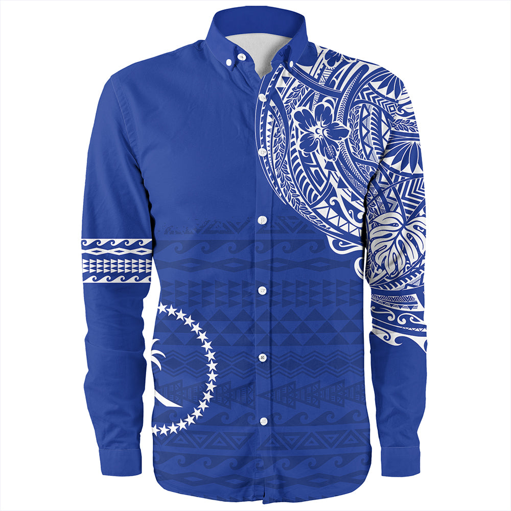 Chuuk Long Sleeve Shirt Polynesian Flag With Coat Of Arms