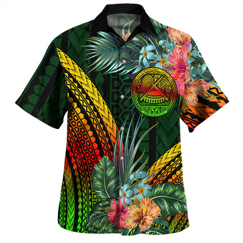 American Samoa Hawaiian Shirt Polynesian Tropical Style Flower