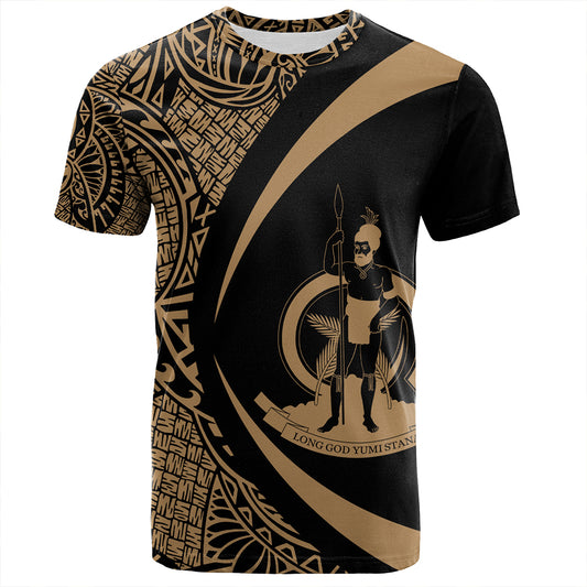 Vanuatu T-Shirt Coat Of Arm Lauhala Gold Circle