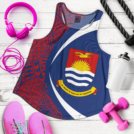 Kiribati Women Tank Coat Of Arm Lauhala Circle