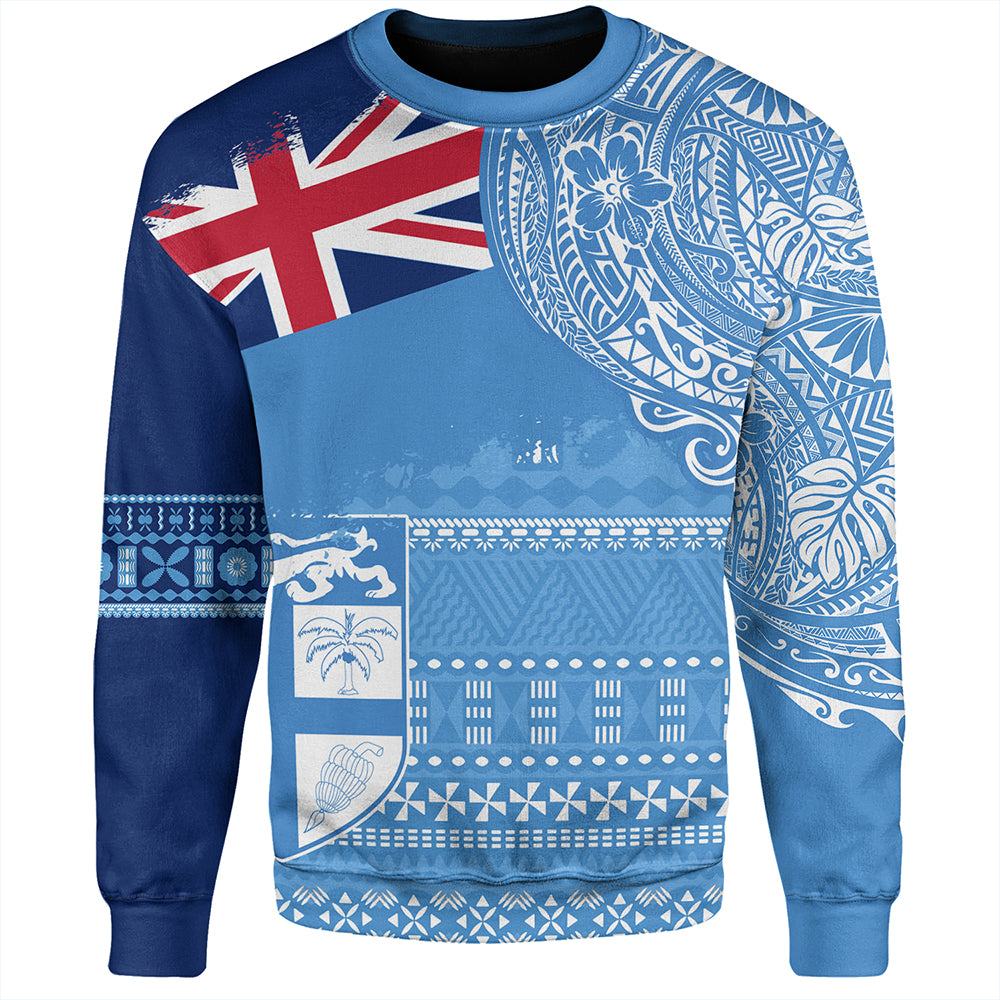 Fiji Sweatshirt Polynesian Flag With Coat Of Arms