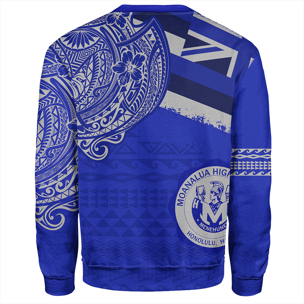 Hawaii Sweatshirt Moanalua High School Flag With Crest Style