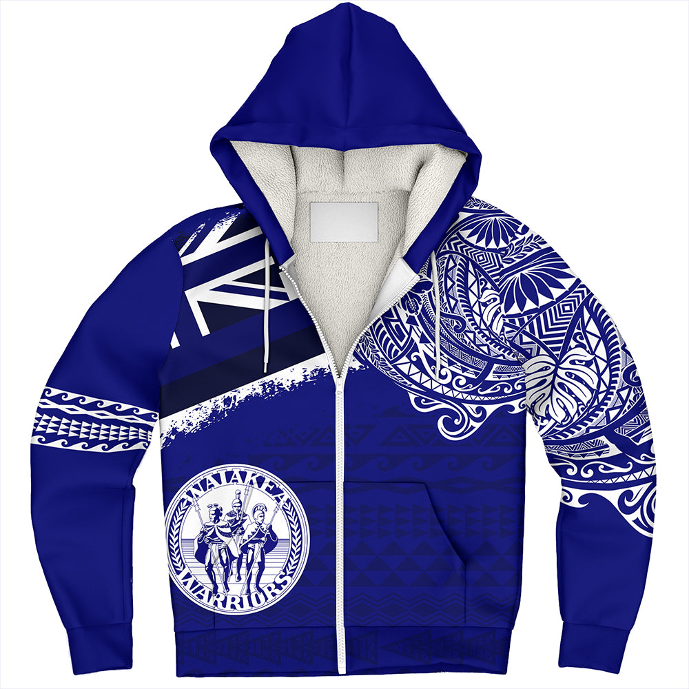 Hawaii Sherpa Hoodie Waiakea High School With Crest Style