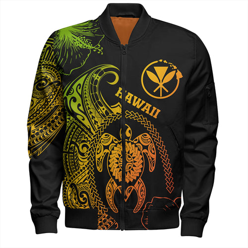Hawaii Bomber Jacket Hawaii Turtle Kanaka Reggae