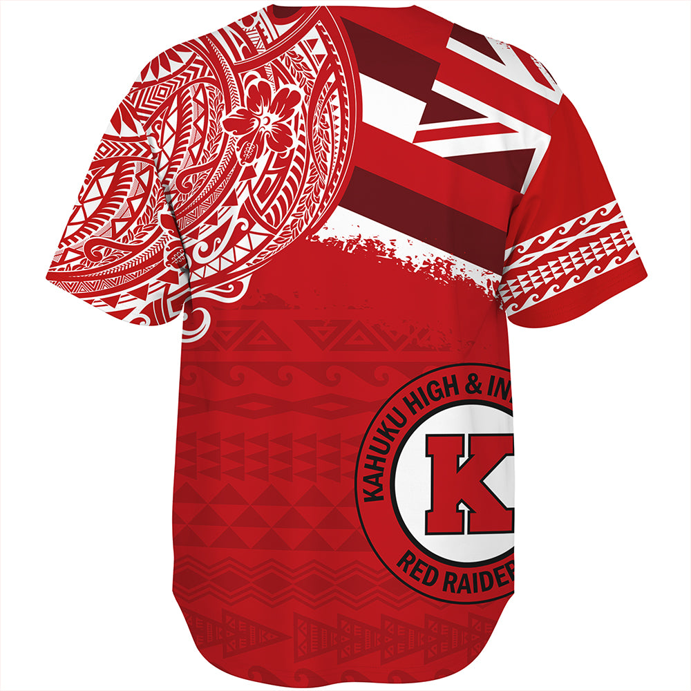 Hawaii Baseball Shirt Kahuku High And Intermediate School With Crest Style