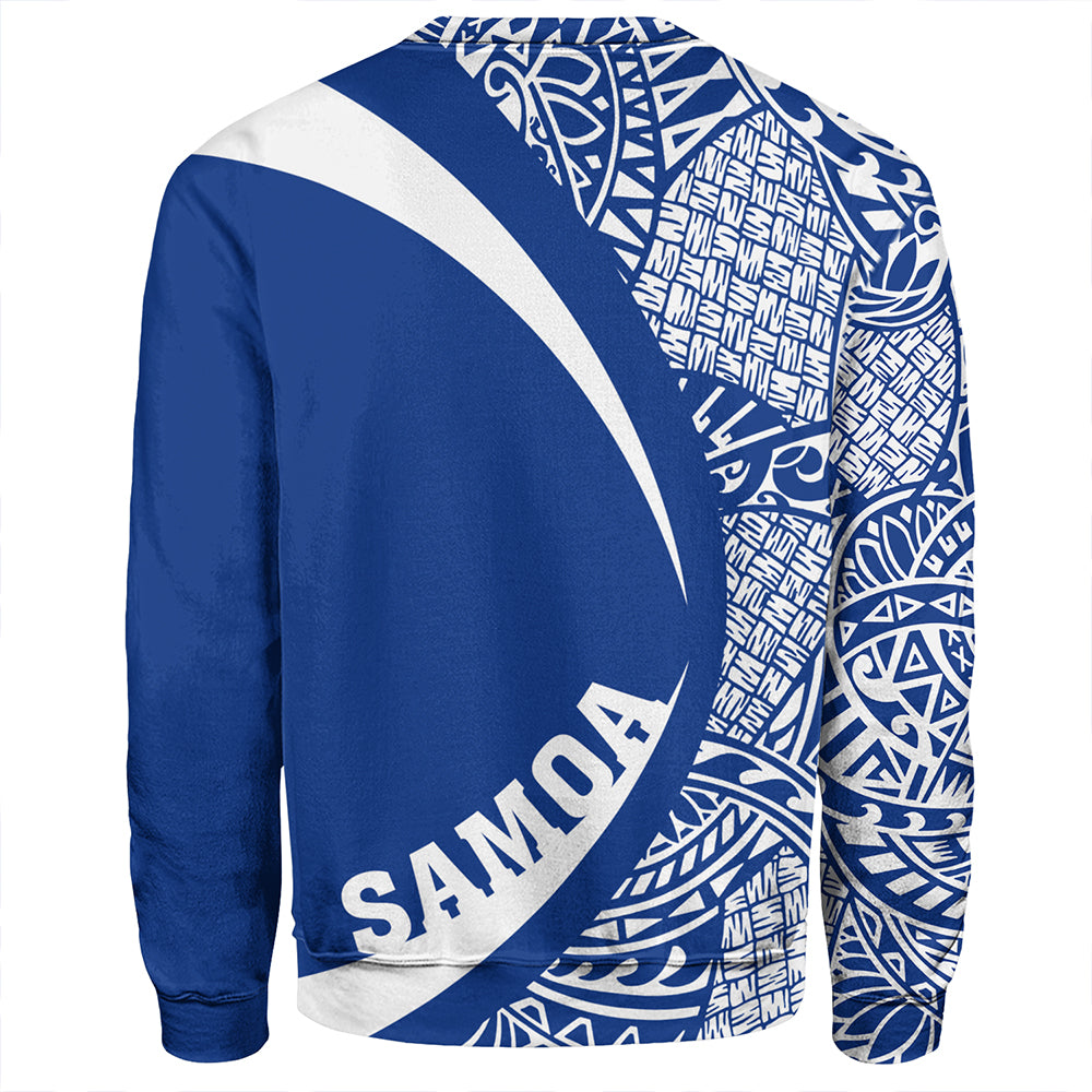 Samoa Sweatshirt Coat Of Arm Lauhala Rugby Circle