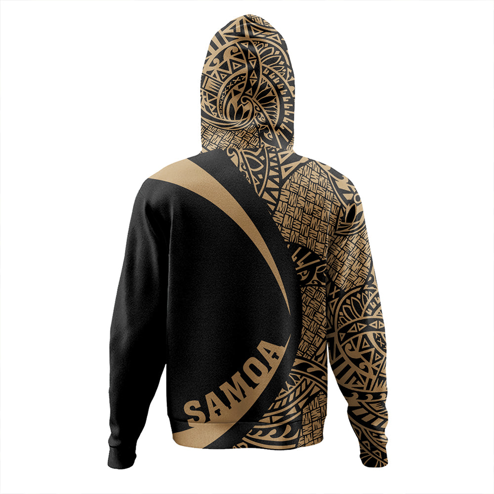 Samoa Hoodie Coat Of Arm Lauhala Gold Circle