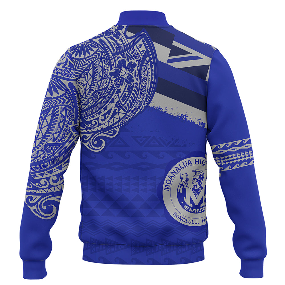 Hawaii Baseball Jacket Moanalua High School Flag With Crest Style
