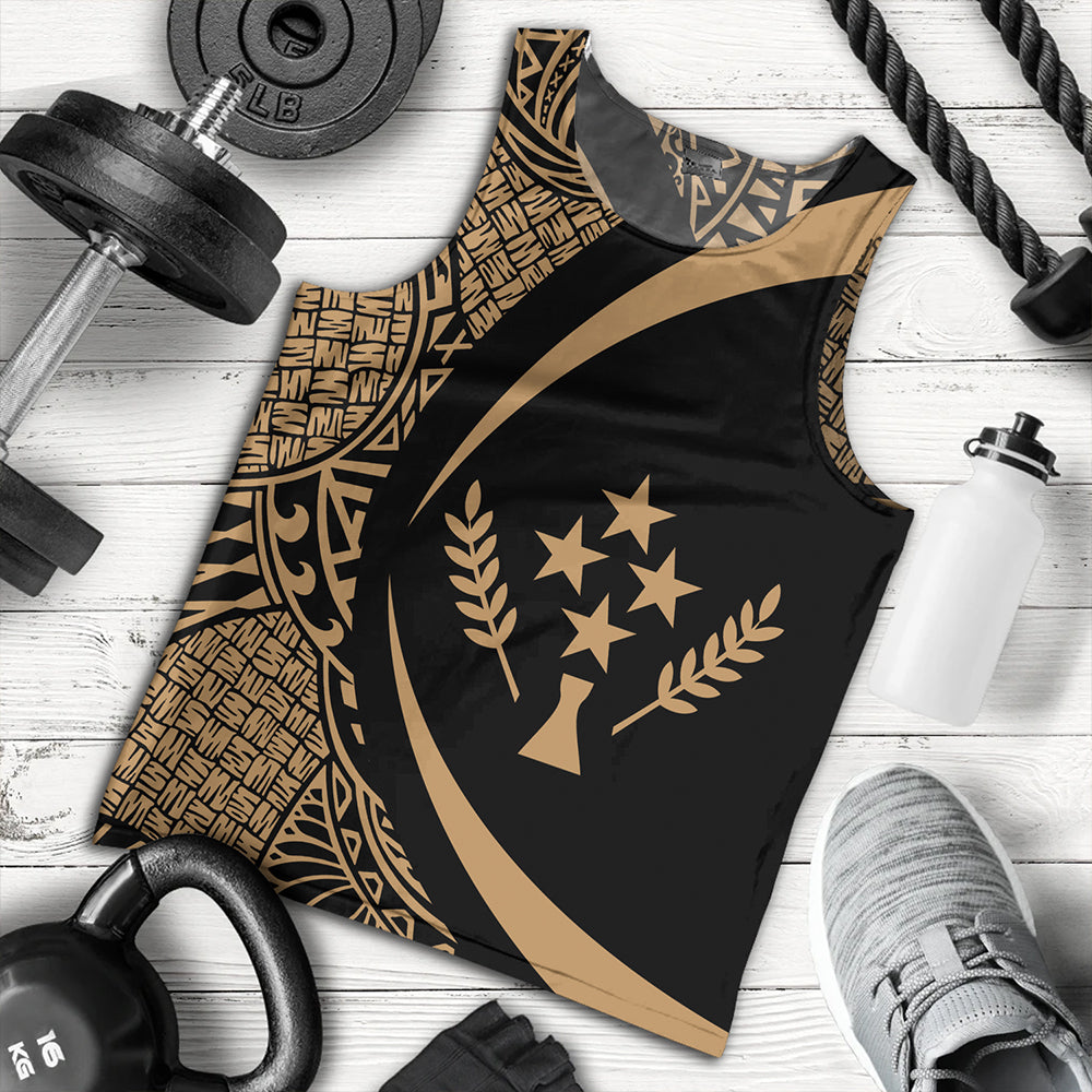 Kosrae Tank Top Coat Of Arm Lauhala Gold Circle